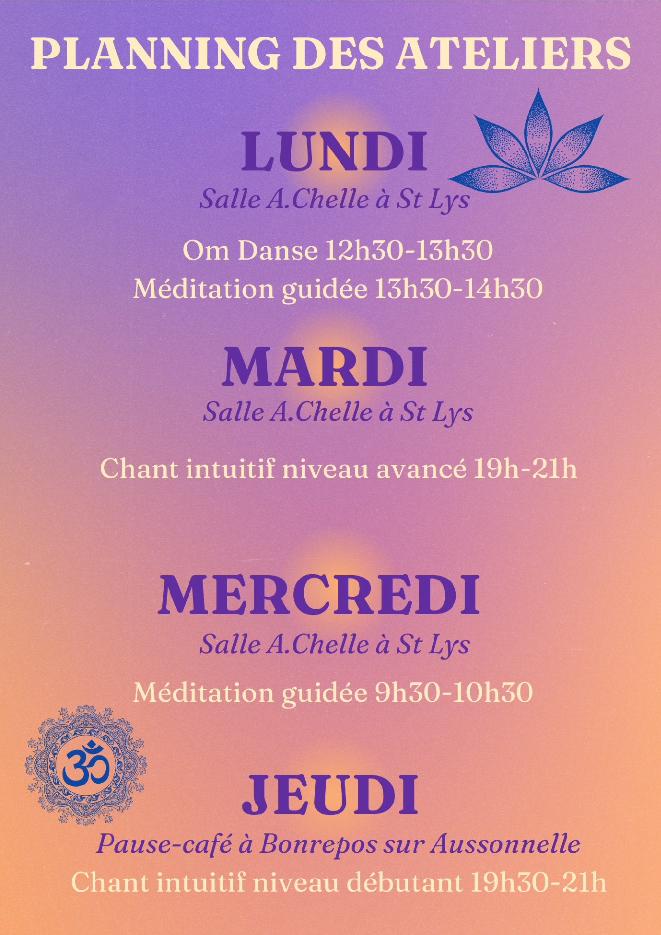 Ateliers Musique, Voix et Corps