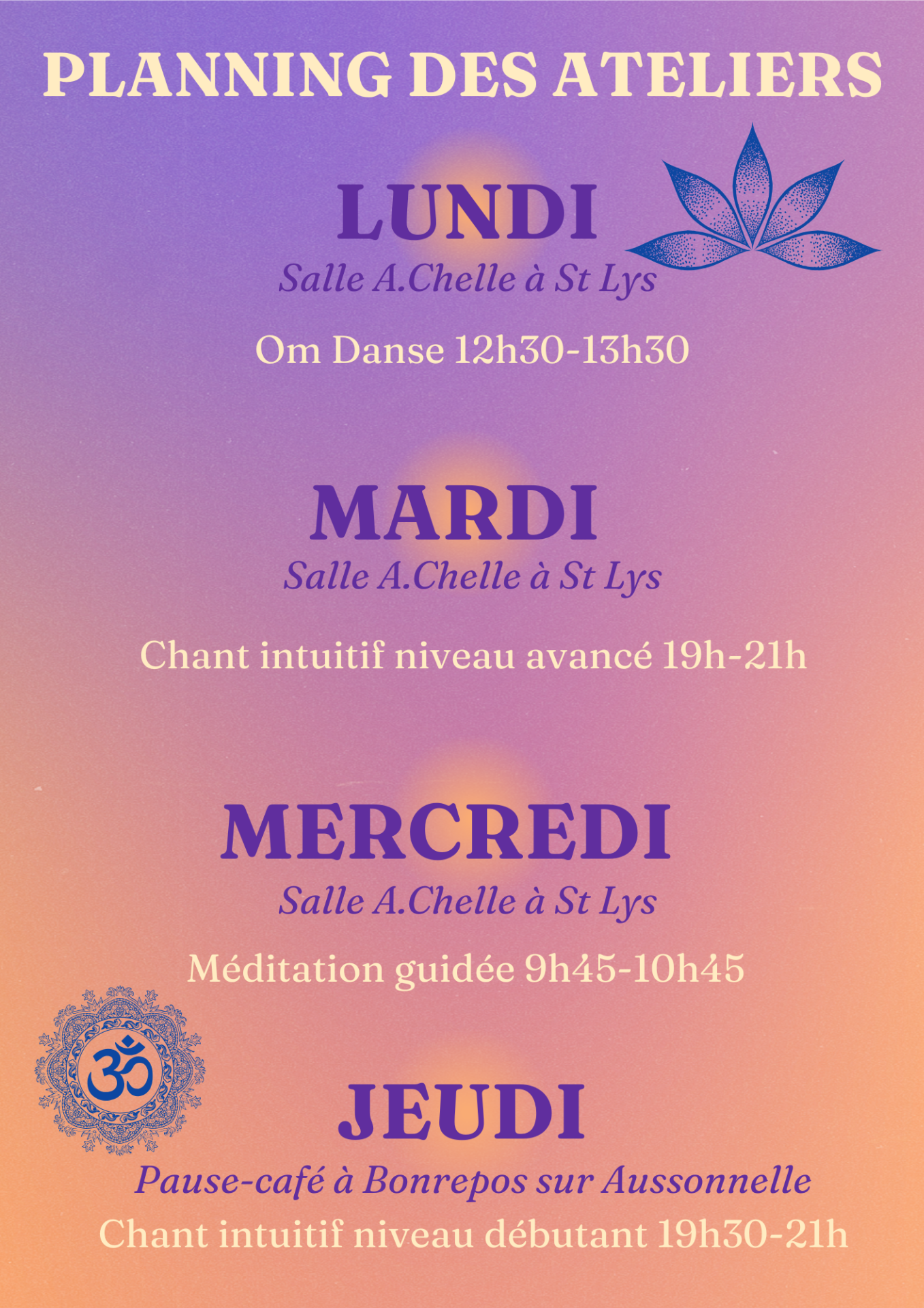 Ateliers Musique, Voix et Corps